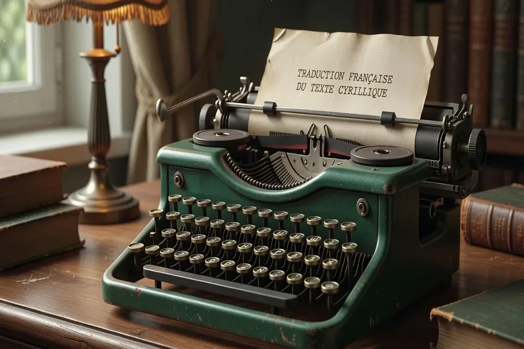 Machine à écrire cyrillique avec traduction française