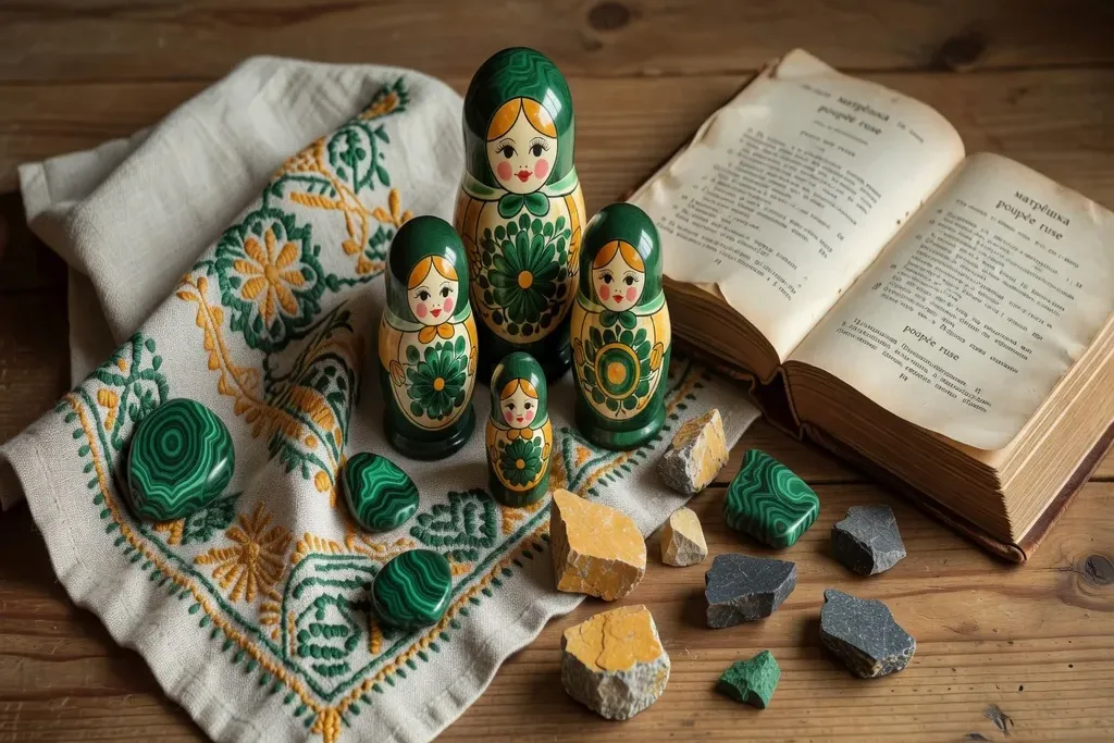 Matriochka, broderies et minéraux de l'Oural