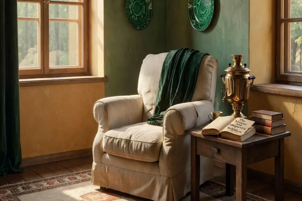 Coin lecture avec samovar et roman russe contemporain